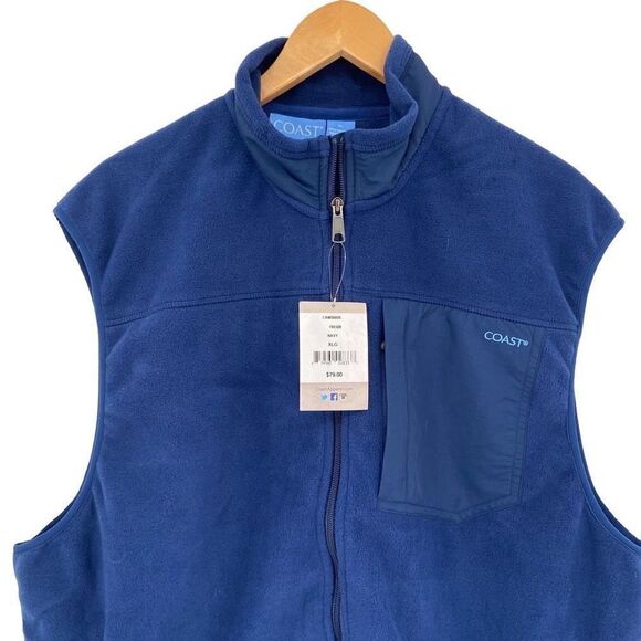 Coast Fireside Fleece Full Zip Vest Blue Men’s XL NWT - Picture 3 of 8